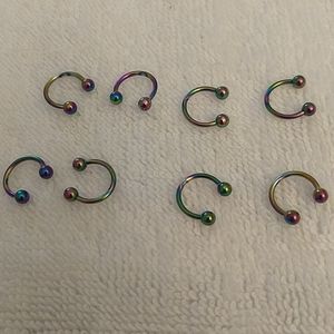 Rainbow horseshoe body ring
